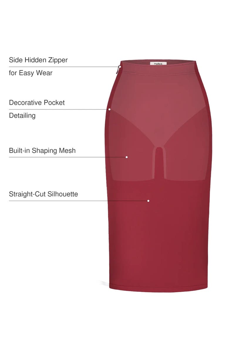 Popilush SculptEase Commuter Fitted Skirt, Alternate, color, Midnight Black