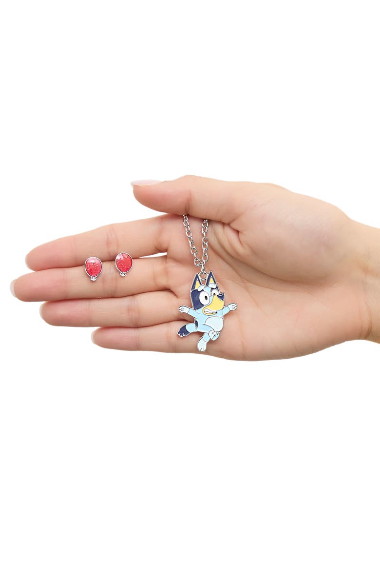Pendant Necklace and Balloon Stud Earrings Set, Alternate, color, Multicolor