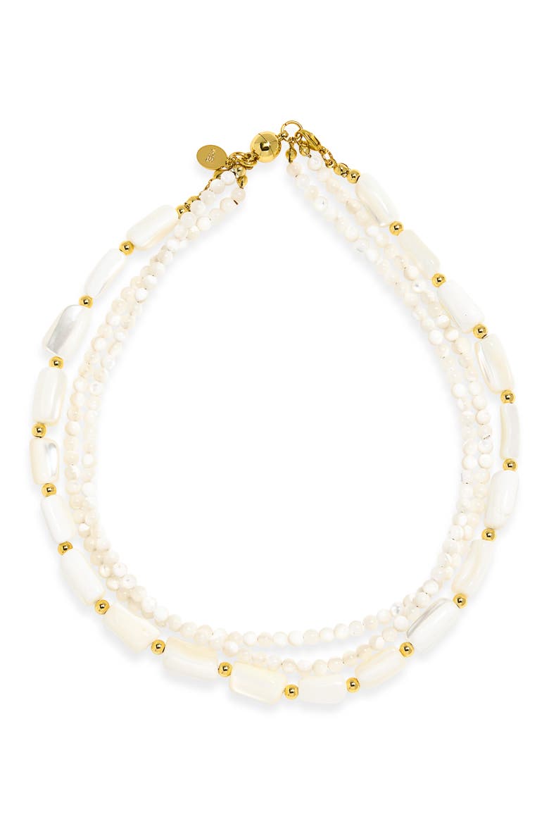 Freshwater Pearl Three Strand Necklace, Main, color, PEARL WHITE