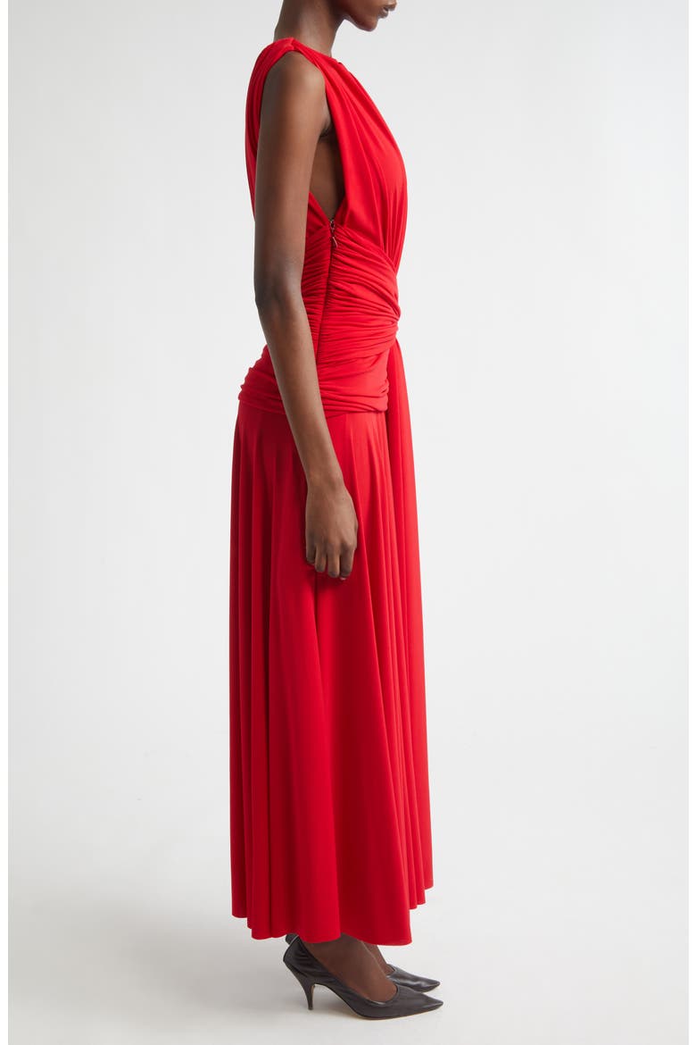 The Isadora Draped Jersey Maxi Dress, Alternate, color, RED