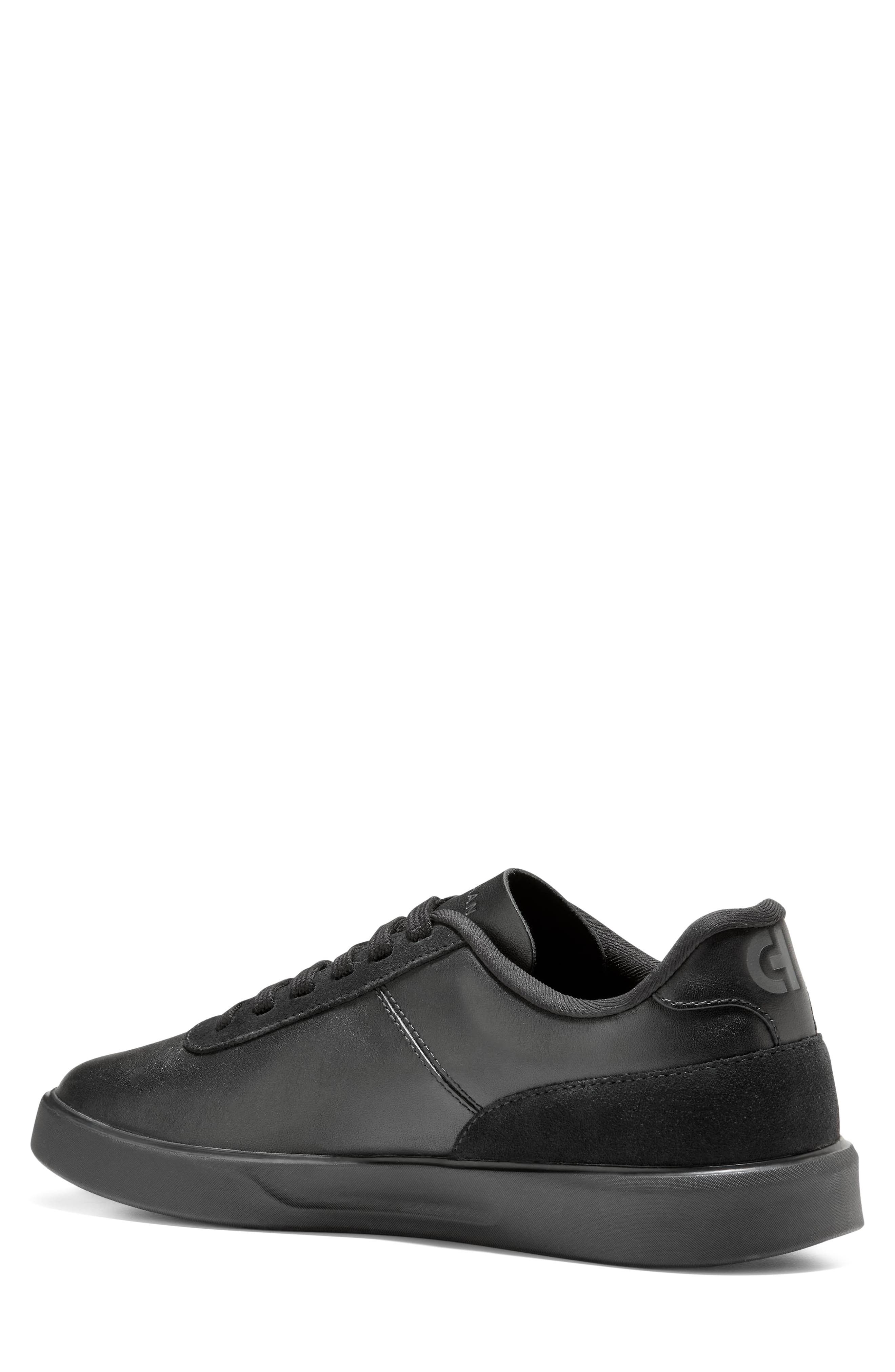 Grand Crosscourt Packaway Leather Sneaker, Alternate, color, BLACK / BLACK