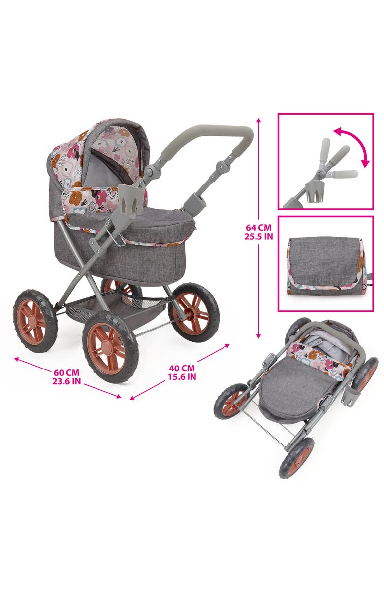 509 Crew Melange Flora Amanda Doll Pram Matching Handbag, 3+, Alternate, color, Multicolored