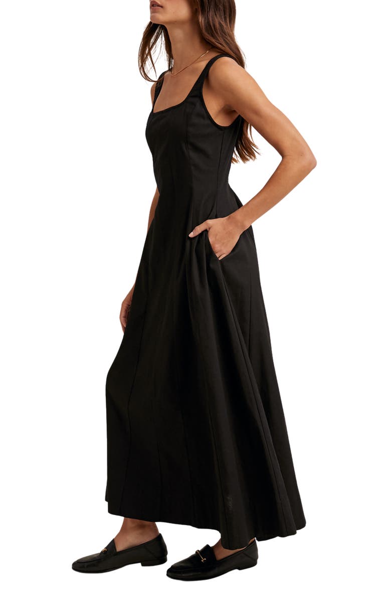 WISHLIST Strech Cotton Maxi Tank Dress, Alternate, color, Black
