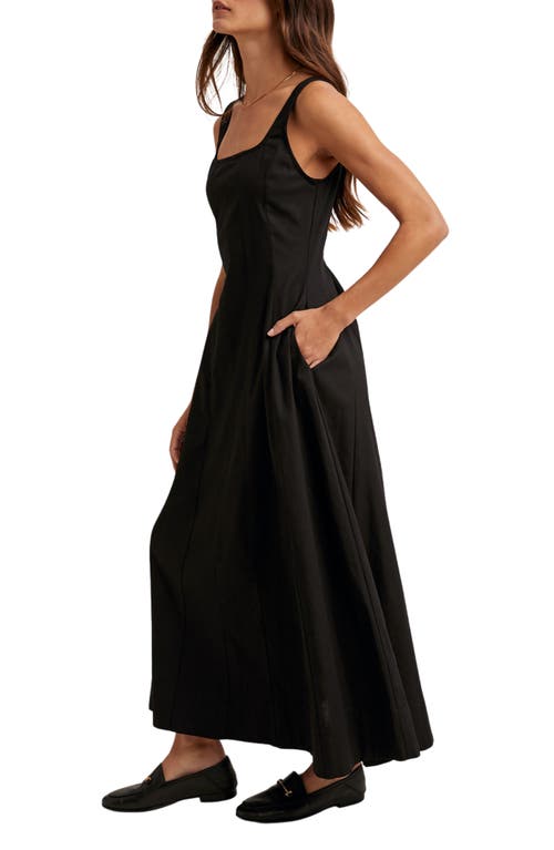 Wishlist Strech Cotton Maxi Tank Dress In Black