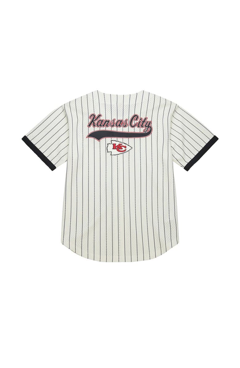 Mitchell & Ness Men's Mitchell & Ness Cream Kansas City Chiefs Final Seconds Vintage Logo Mesh Button-Up Shirt, Alternate, color, Cream