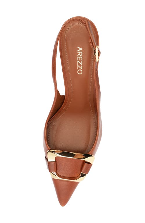 Arezzo Felicity Slingback Pointed Toe Pump In Animal Print