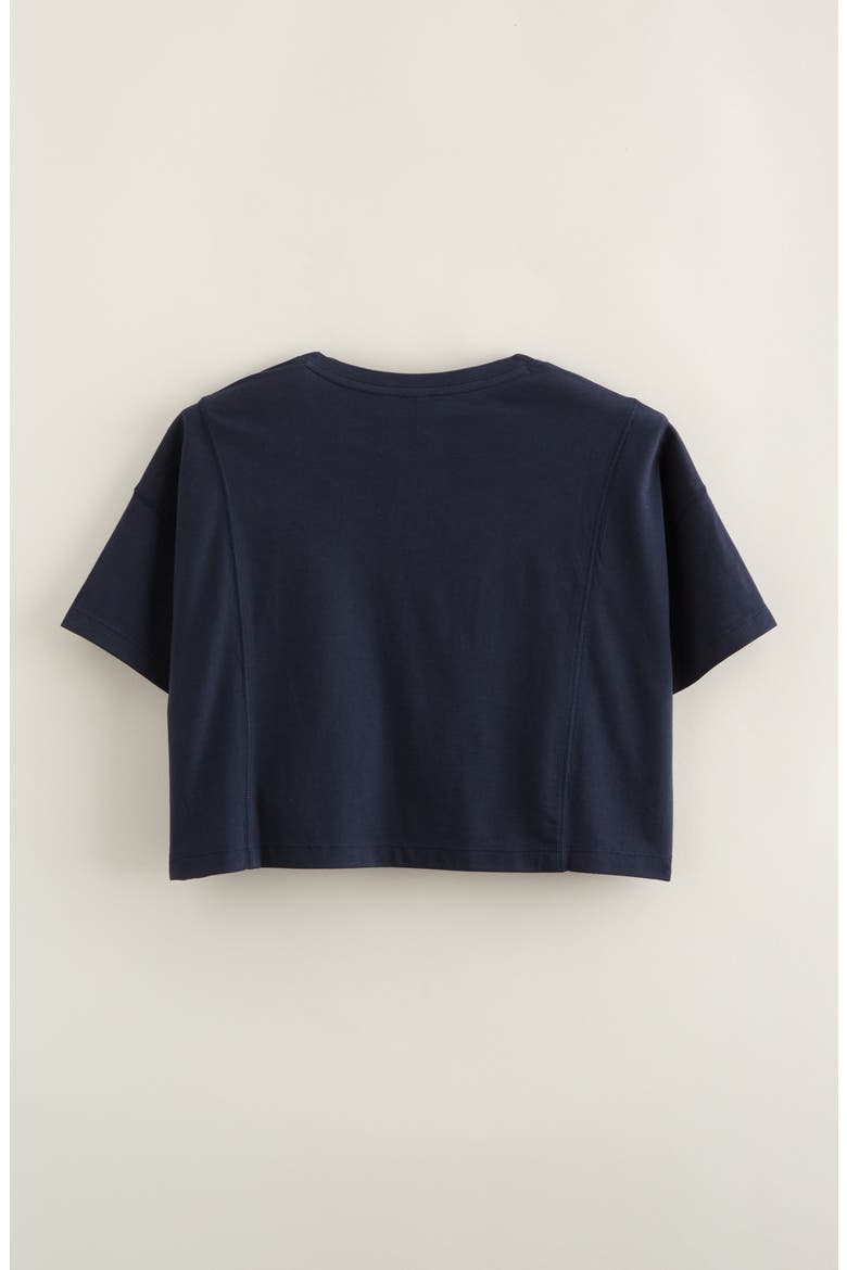 Kids' Lucky Embroidered Boxy T-Shirt, Alternate, color, NAVY SAPPHIRE