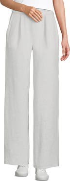 Lands' End Knit High Rise Pleated Wide Leg Pants