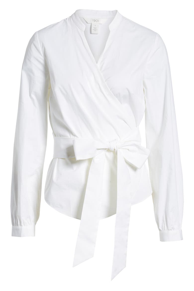 Wrap Blouse, Alternate, color, WHITE