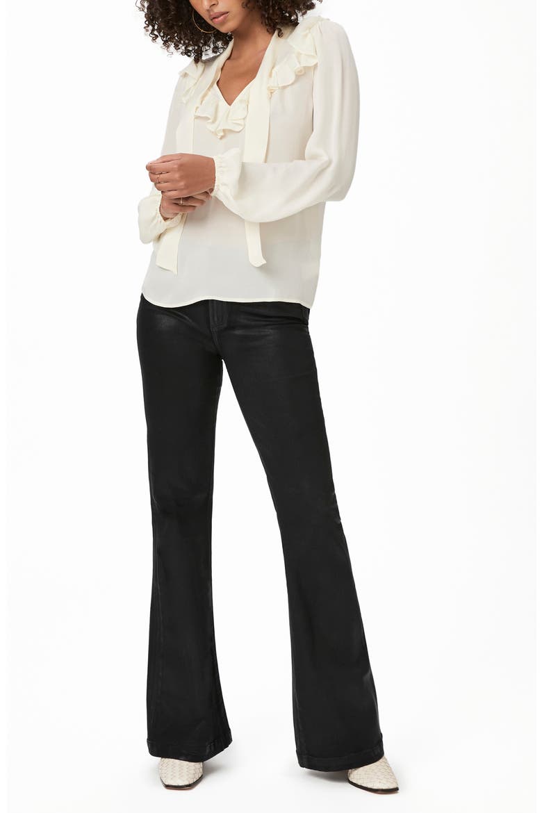 Katya Ruffle Tie Neck Silk Top, Alternate, color, ANT WHITE