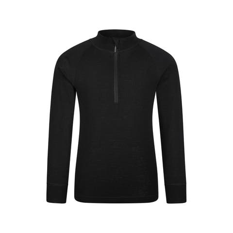 Childrens/Kids Merino Blend Half Zip Base Layer Top