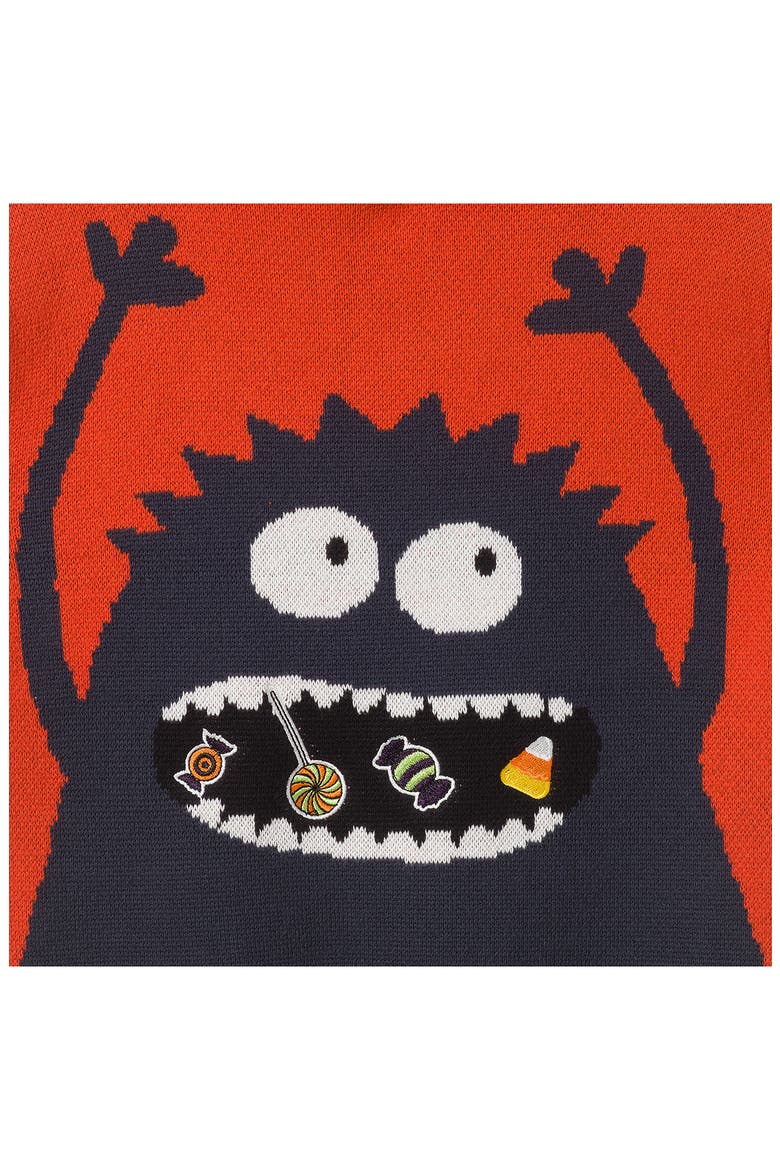 Kids' Monster Halloween Hooded Sweater, Alternate, color, ORO