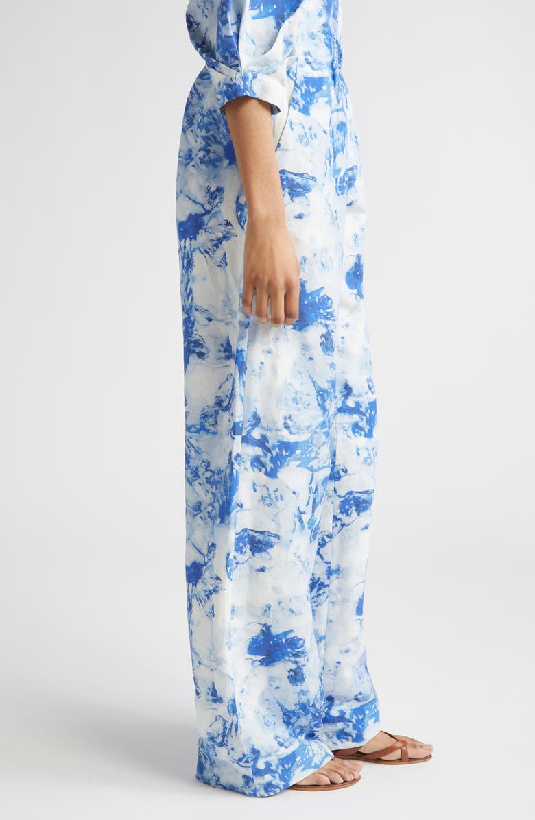 Lafayette 148 New York Perry Pants, Alternate, color, Blue Oasis Multi