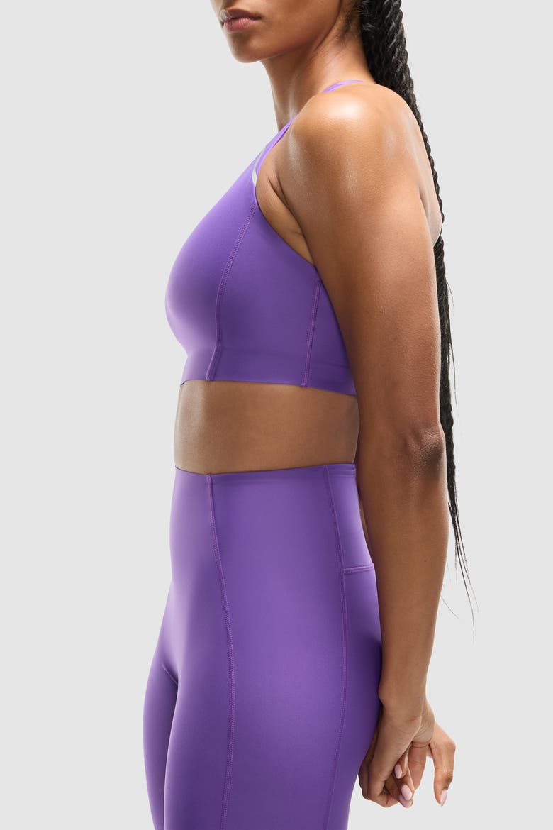 PaceForm Longline Racer Front Bra, Alternate, color, Bright Purple