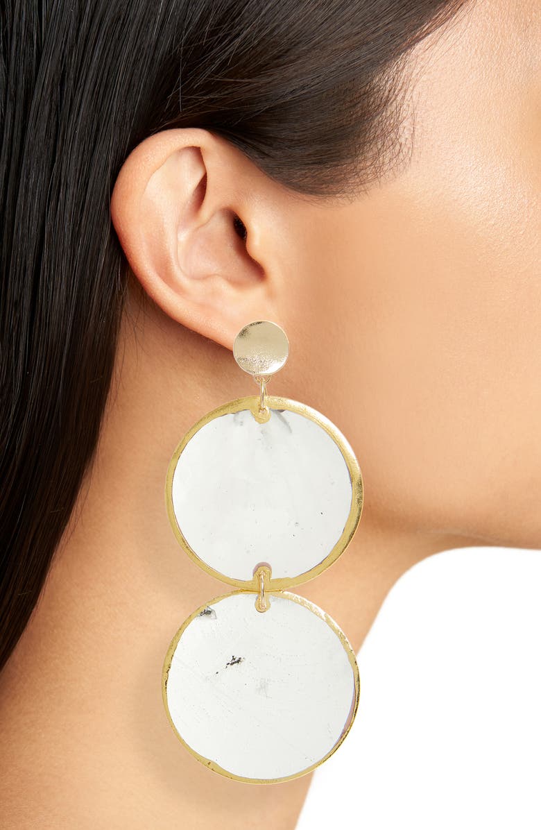 LULA Shell Drop Earrings, Alternate, color, 