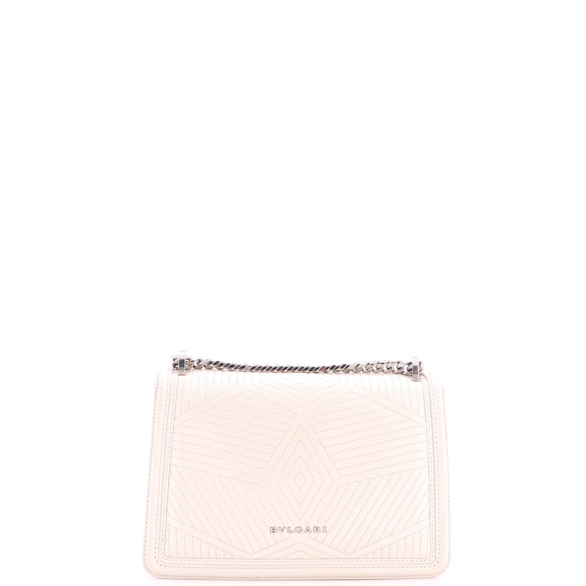 Serpenti Forever Shoulder Bag Quilted Leather Small, Alternate, color, White
