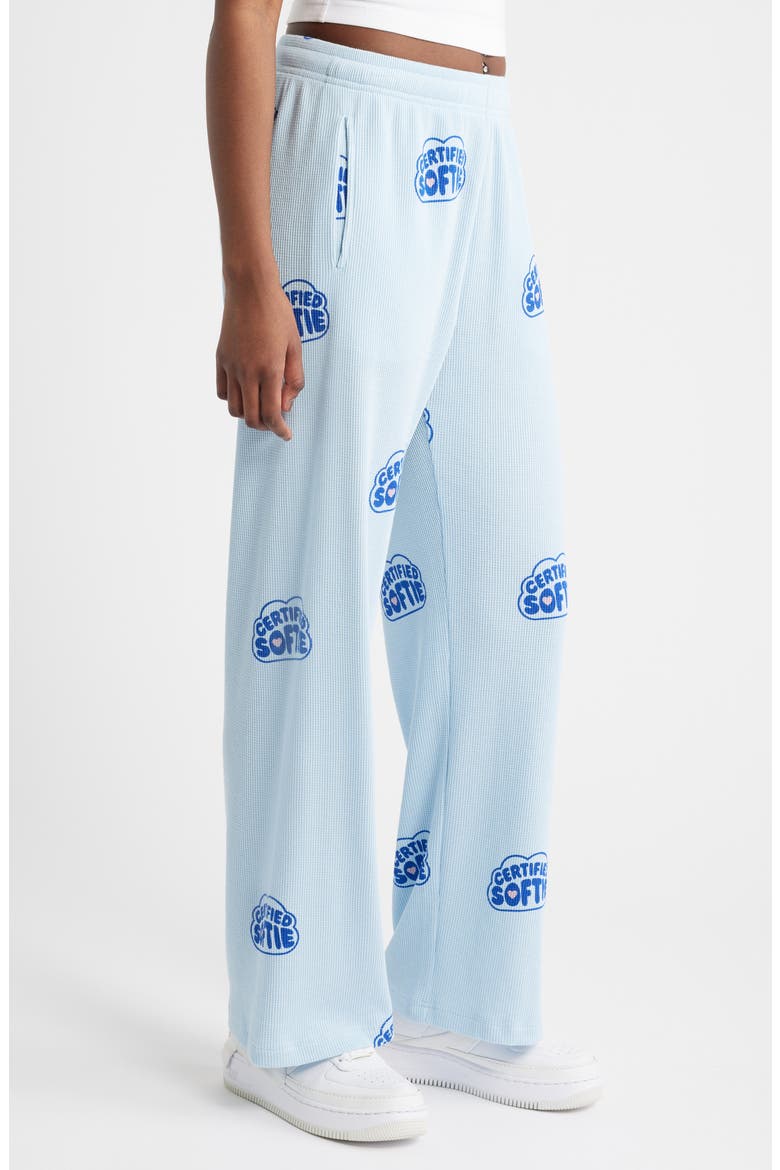 Certified Softie Waffle Knit Fleece Graphic Sweatpants, Alternate, color, BLUE