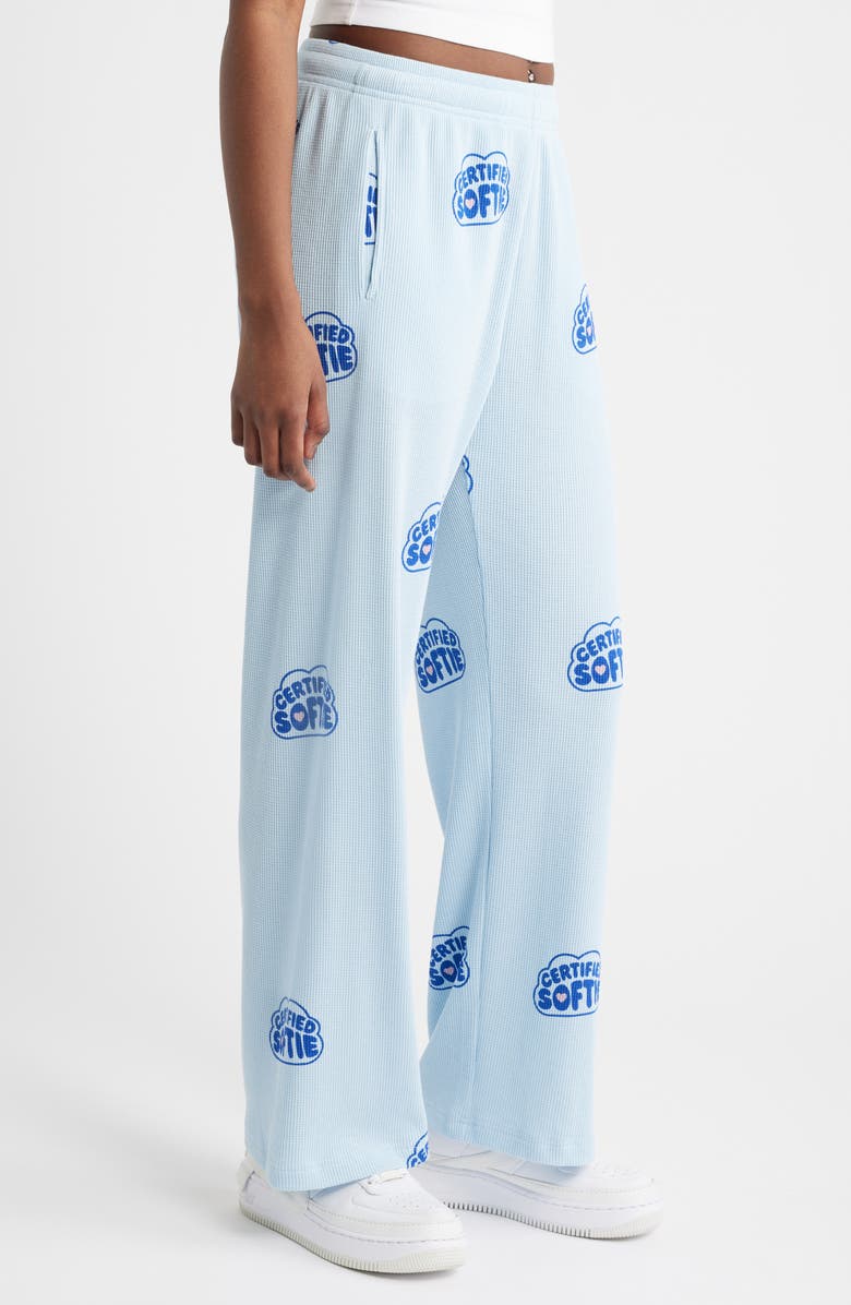 THE MAYFAIR GROUP Certified Softie Waffle Knit Fleece Graphic Sweatpants, Alternate, color, Blue