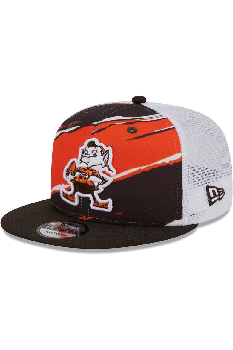 Men's New Era Brown Cleveland Browns Historic Tear Trucker 9FIFTY Snapback Hat, Main, color, Brown