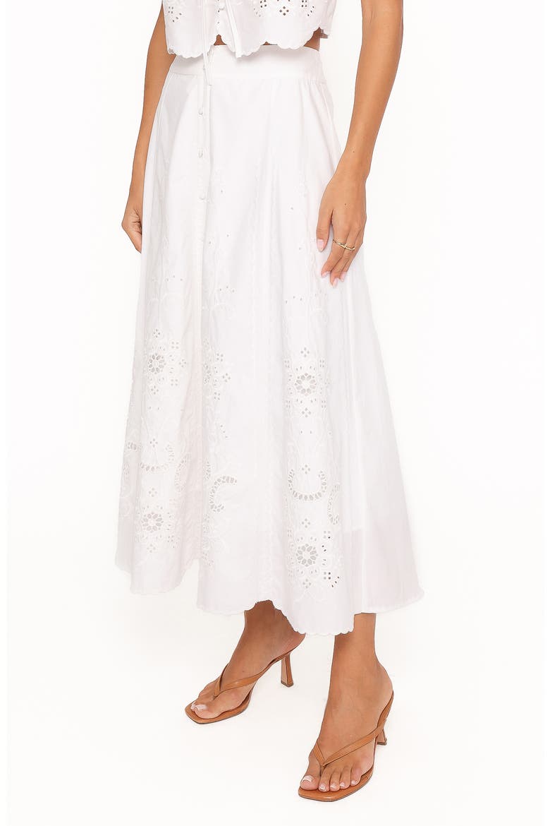 Kye Cotton Midi Skirt, Alternate, color, WHITE BRODERIE