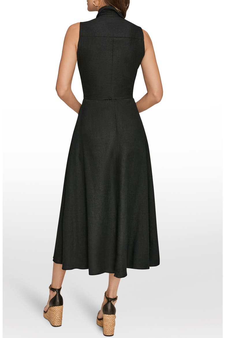 Sleeveless Linen Blend Shirtdress, Alternate, color, BLACK