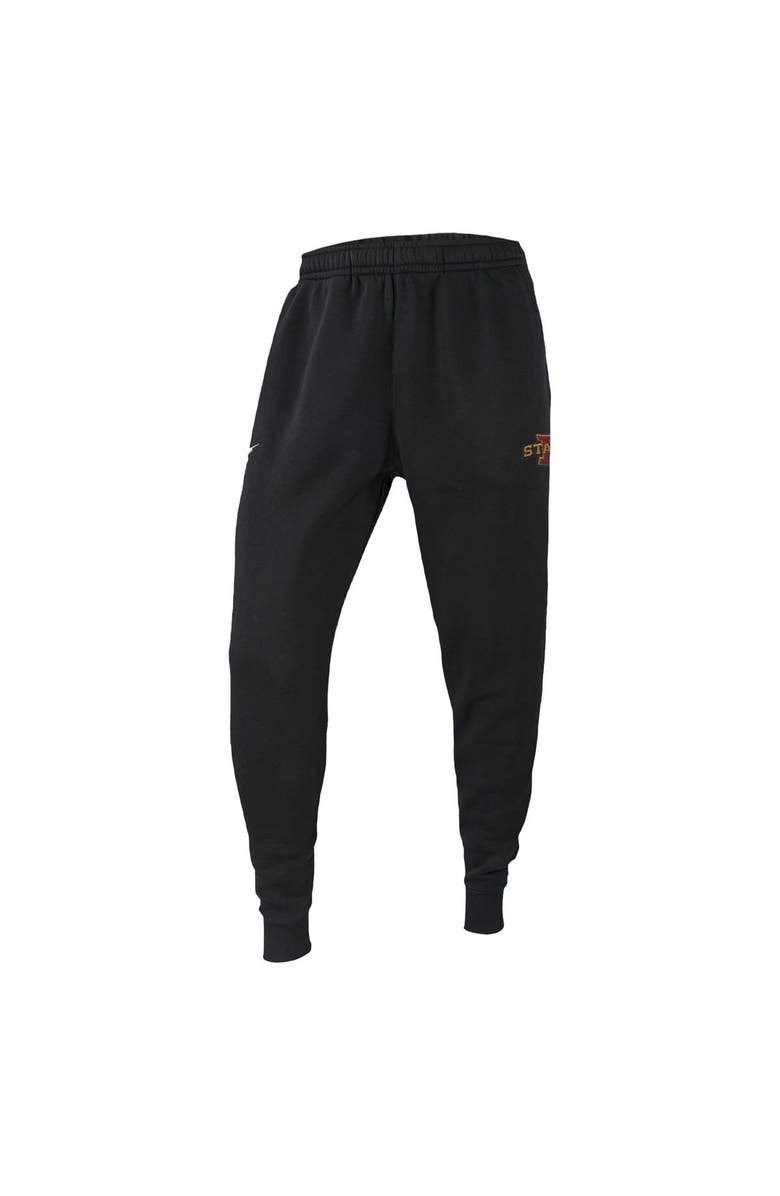 BCS Apparel Men's Black Iowa State Cyclones Changeover Club Fleece Jogger Pants, Main, color, 