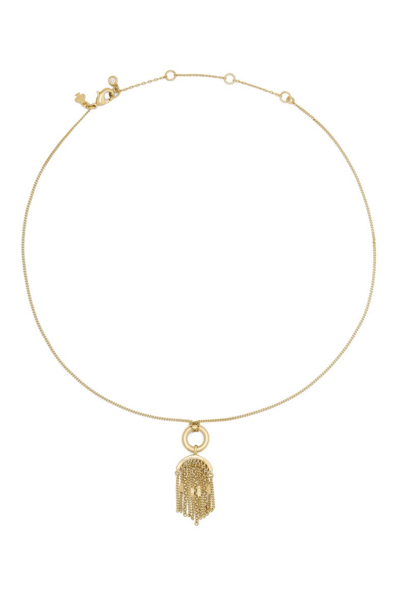 chain reaction tassel pendant necklace, Alternate, color, GOLD.