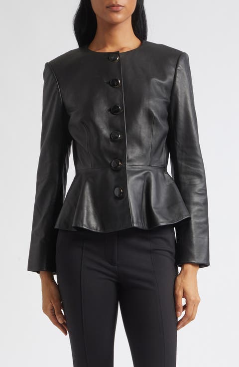 Quinn Leather Peplum Jacket