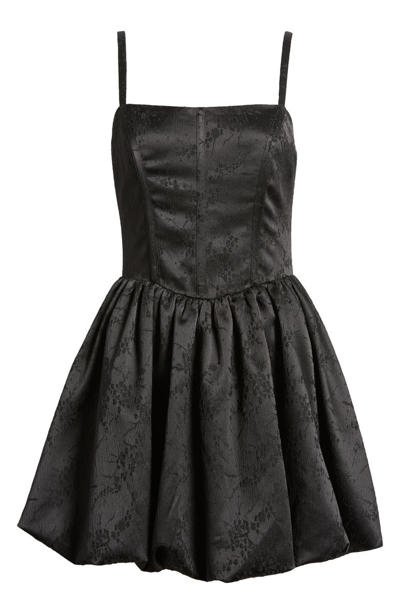 All in Favor Satin Jacquard Bubble Hem Minidress, Alternate, color,