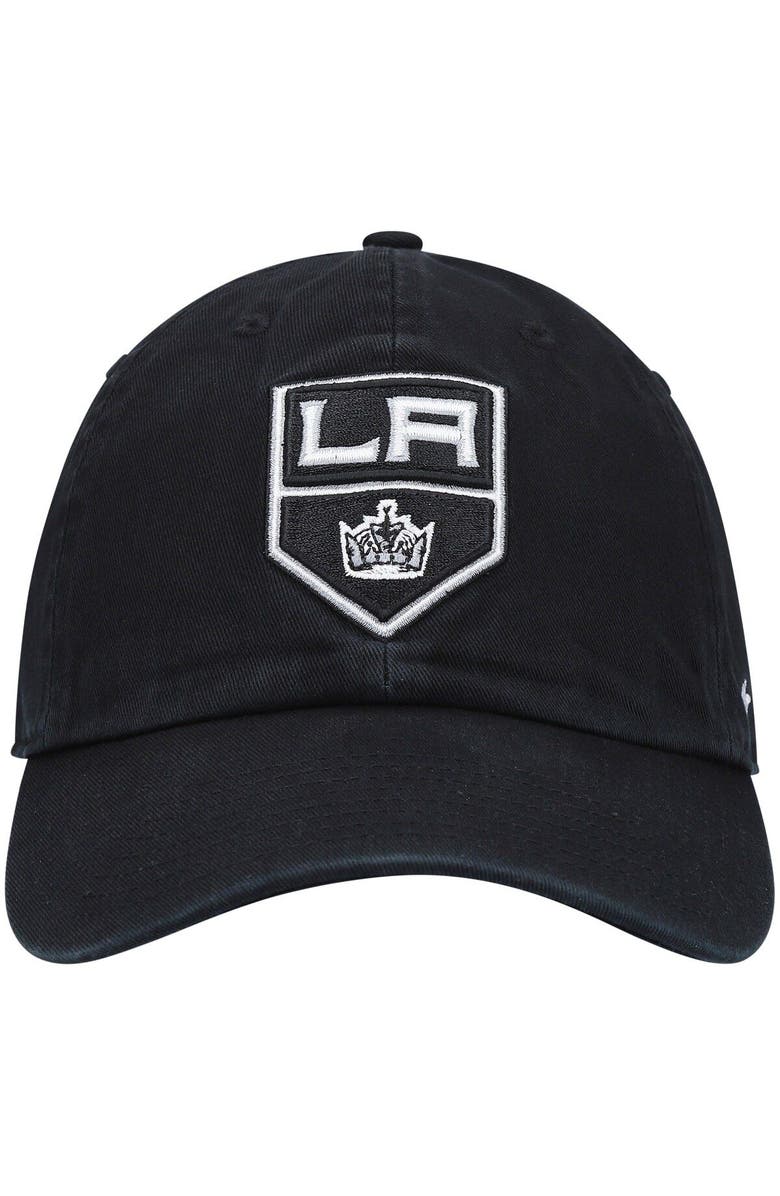 '47 Men's '47 Black Los Angeles Kings Logo Clean Up Adjustable Hat, Alternate, color,