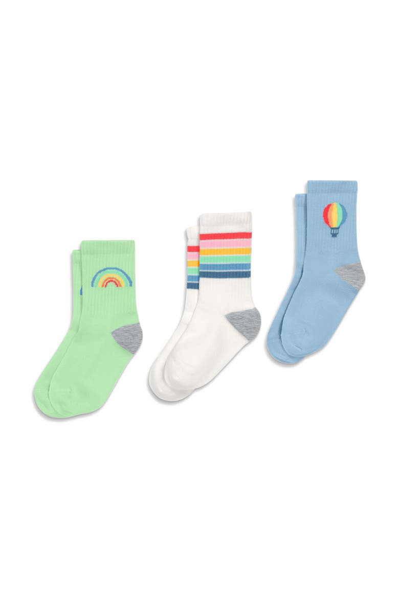Kids Athletic Sock In Seasonal Prints, Alternate, color, Hot Air Balloon Mix