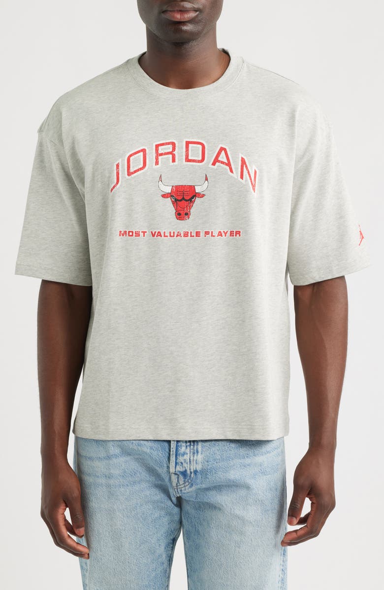 Jordan Flight Essentials Boxy Graphic T-Shirt, Main, color, Grey Heather