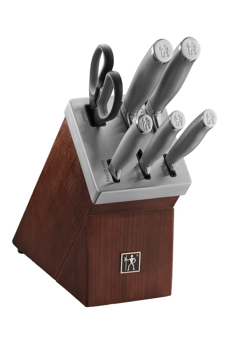 Modernist 7-Piece Stainless Steel Block Set, Main, color, STAINLESS STEEL