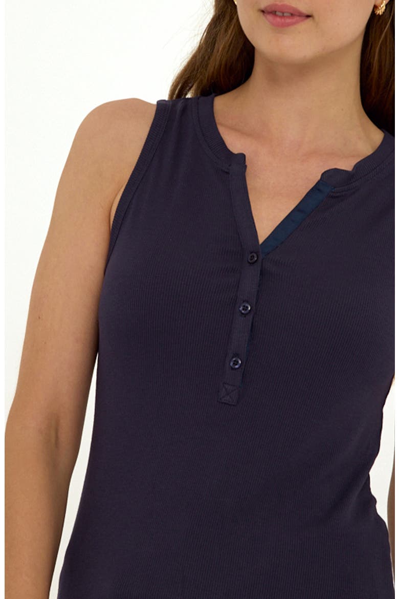 Akia Feather Ribbed Henley Tank, Alternate, color, STARGAZER