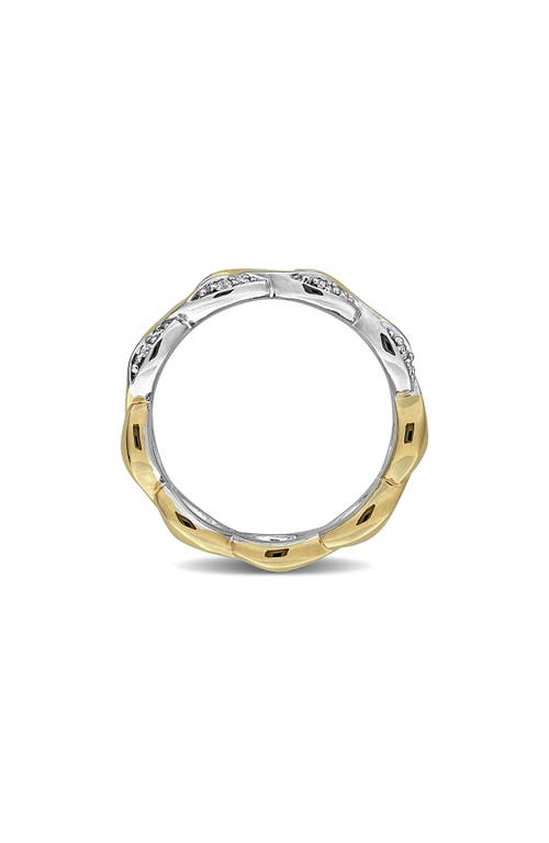Created Forever Lab-grown Diamond Two-tone Eternity Band Ring In Silver