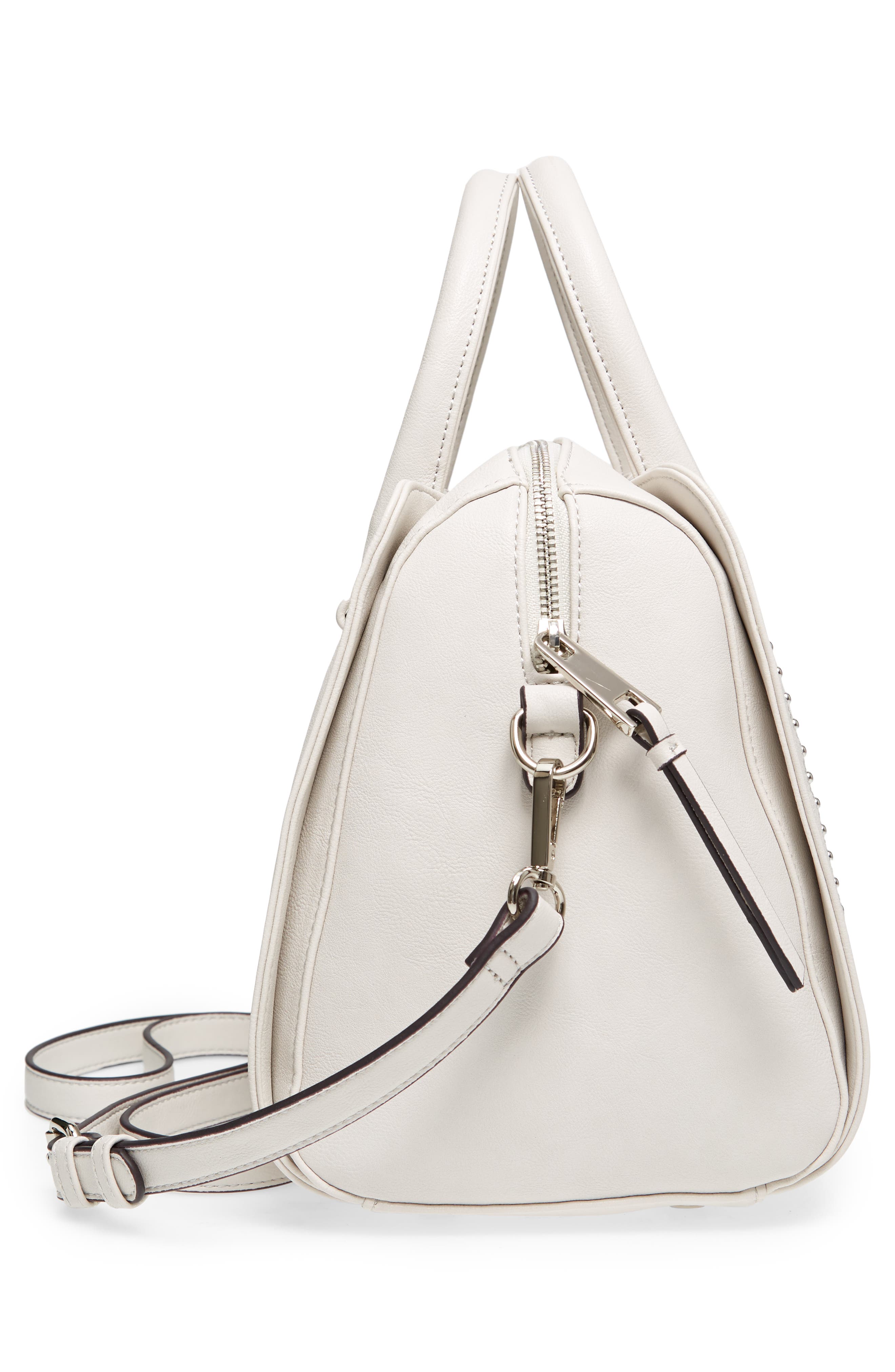 Sole Society Speedy Studded Faux Leather Satchel, Alternate, color, 