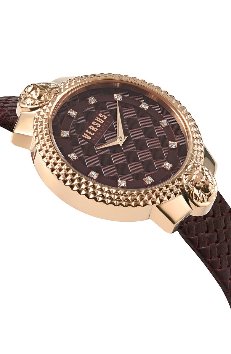 VERSUS Versace Women's Leather Strap Watch, 38mm, Alternate, color, Rosegold