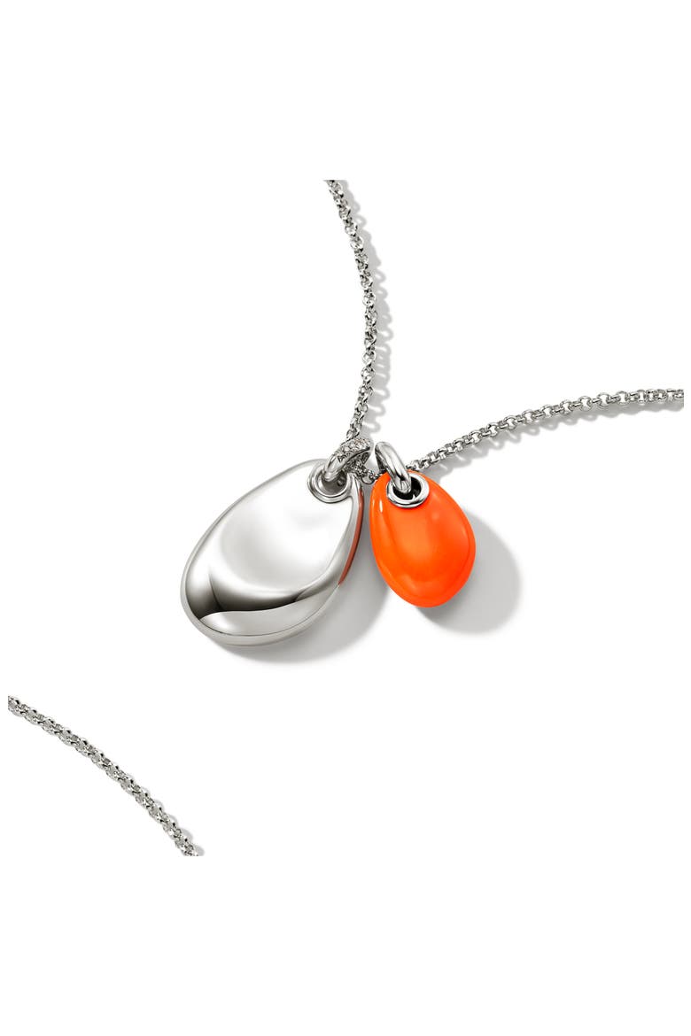 Diamond Bail Enamel Pendant Necklace, Alternate, color, ORANGE
