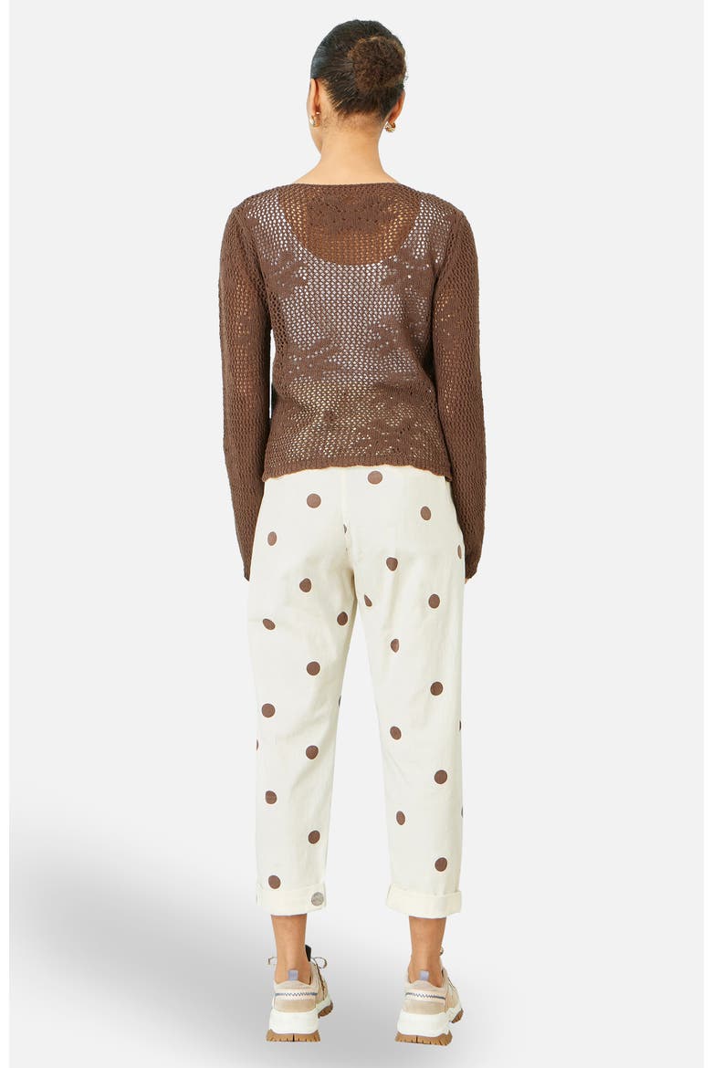 Spot Print Cotton Canvas Chinos, Alternate, color, Ivory