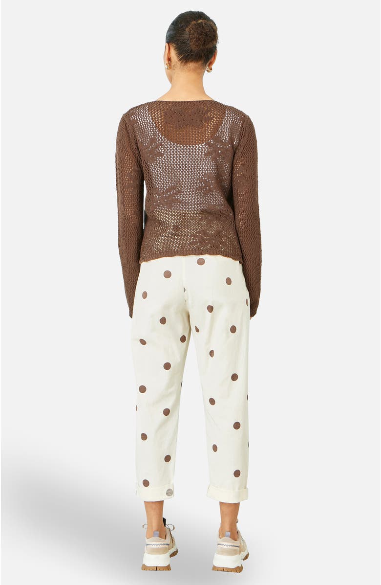Yumi Spot Print Cotton Canvas Chinos, Alternate, color, Ivory