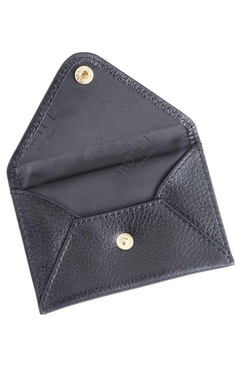 ROYCE New York Personalized Envelope Card Holder, Alternate, color, Black - Deboss