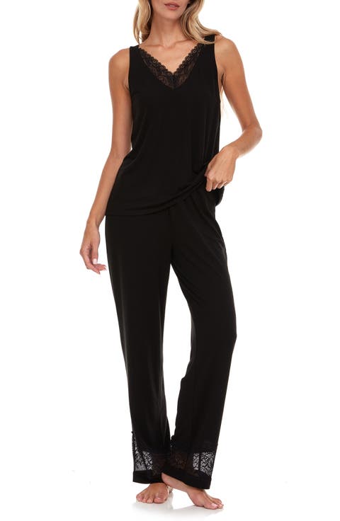 Franny Lace Trim Tank & Pants Pajamas