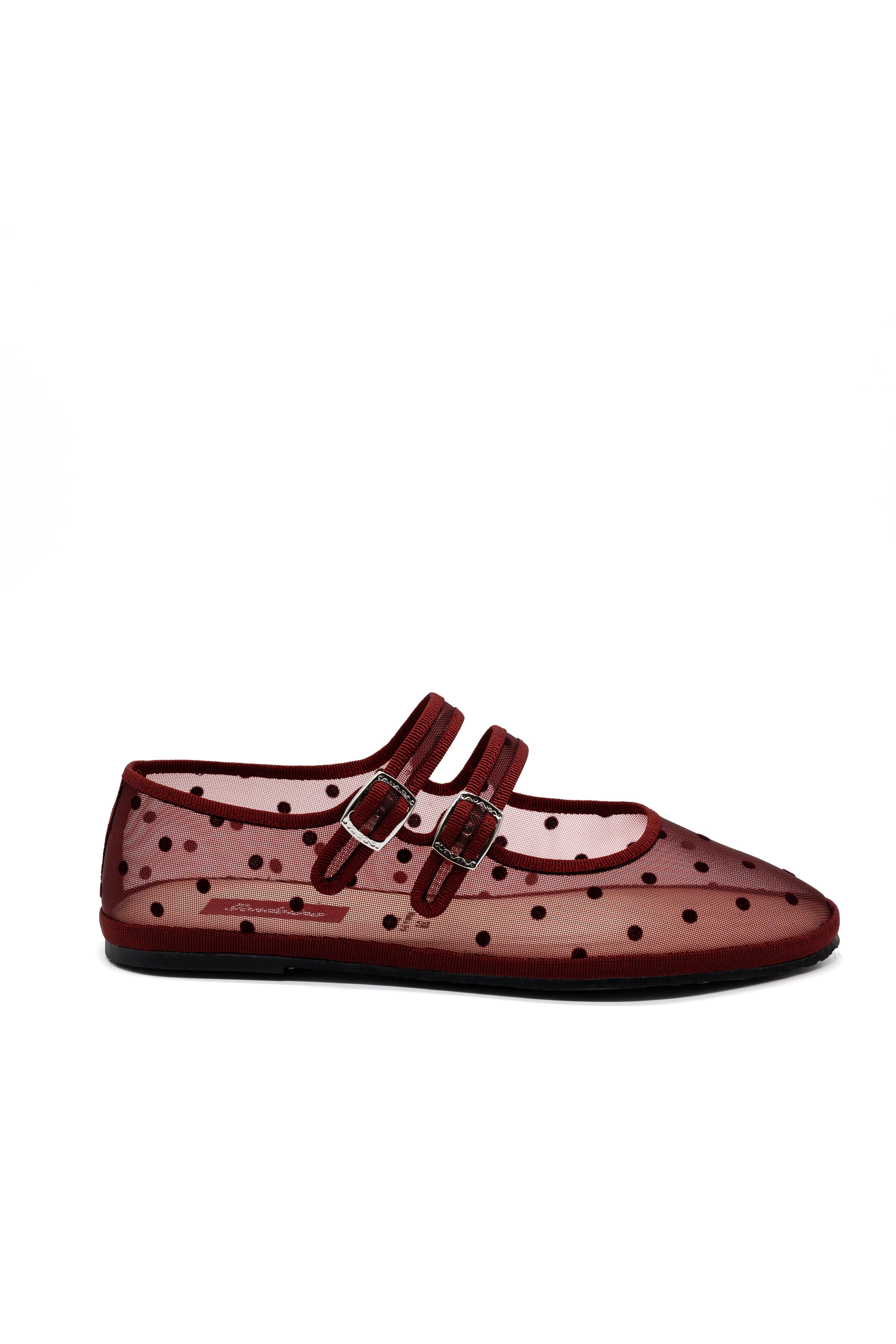 Gondolina Shoes Carnival Double Strap Mary Jane Flats, Main, color, Burgundy