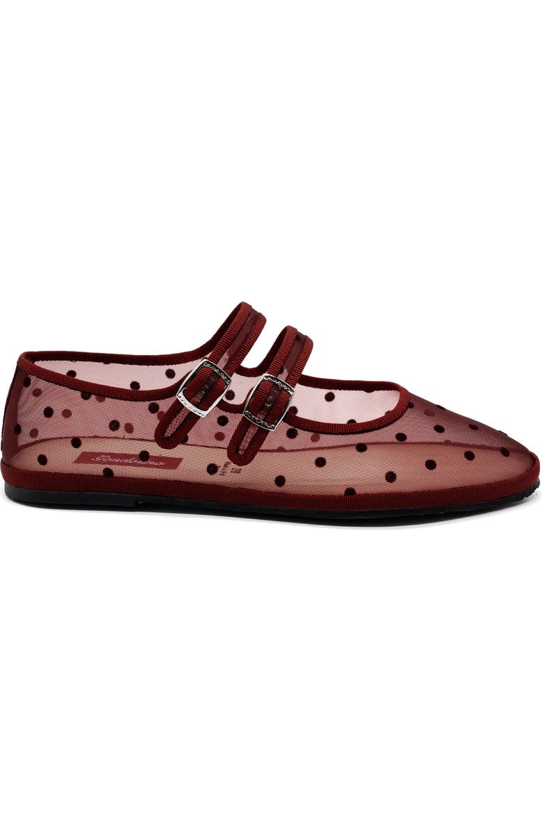 Gondolina Shoes Carnival Double Strap Mary Jane Flats, Main, color, Burgundy