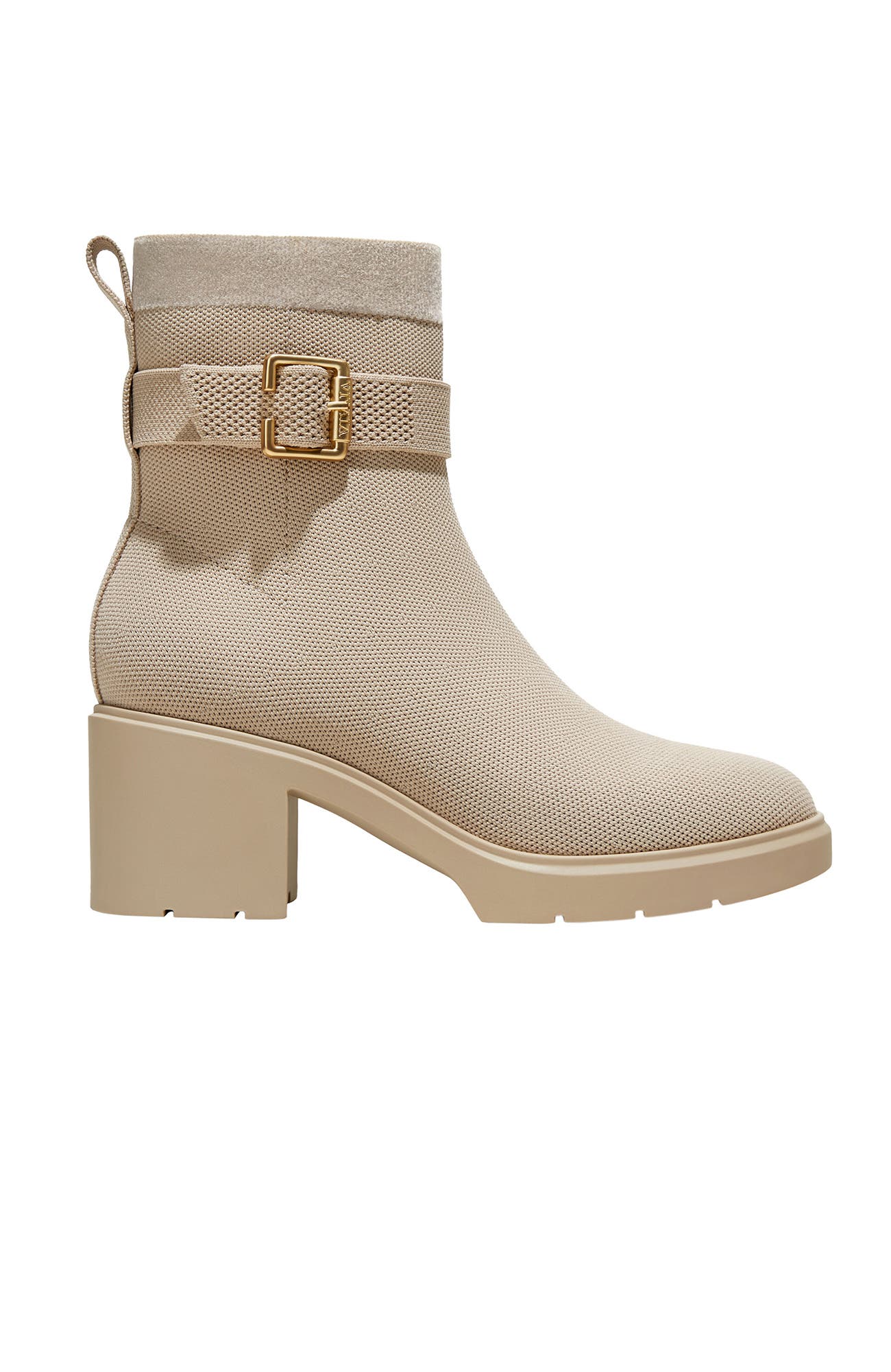 Square-Toe Water-Repellent Heeled Boots, Alternate, color, Almond