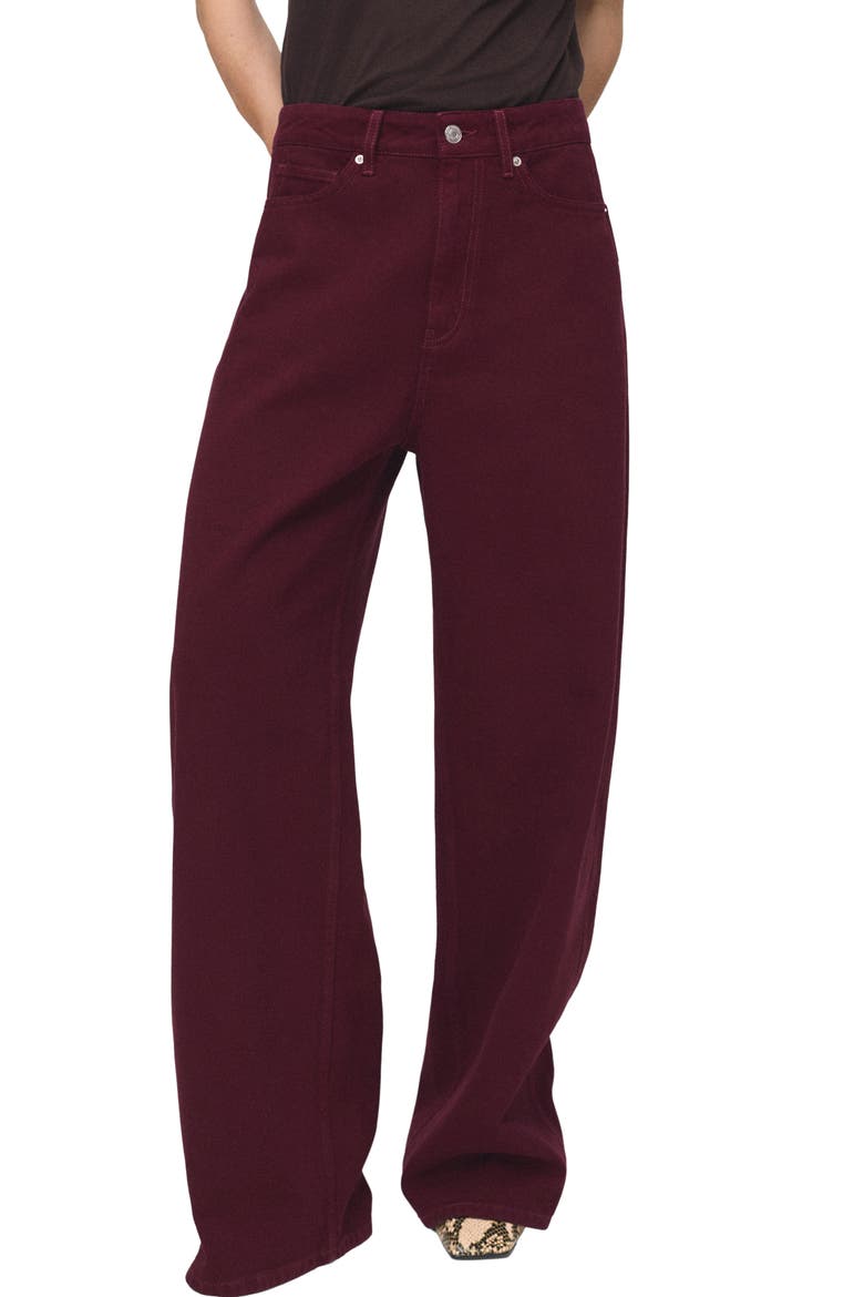 High Waist Balloon Jeans, Main, color, WINE