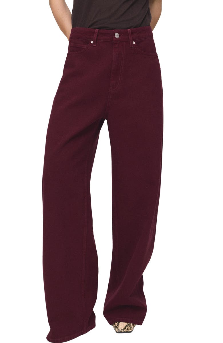 MANGO High Waist Balloon Jeans, Main, color, Wine