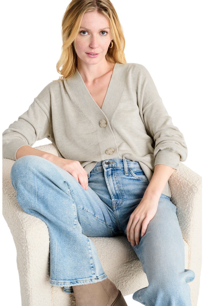 Carmella Rib Cardigan, Alternate, color, OAT HEATHER