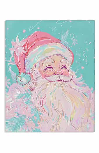 Stupell Industries Pastel Jolly Santa Claus Canvas Wall Art