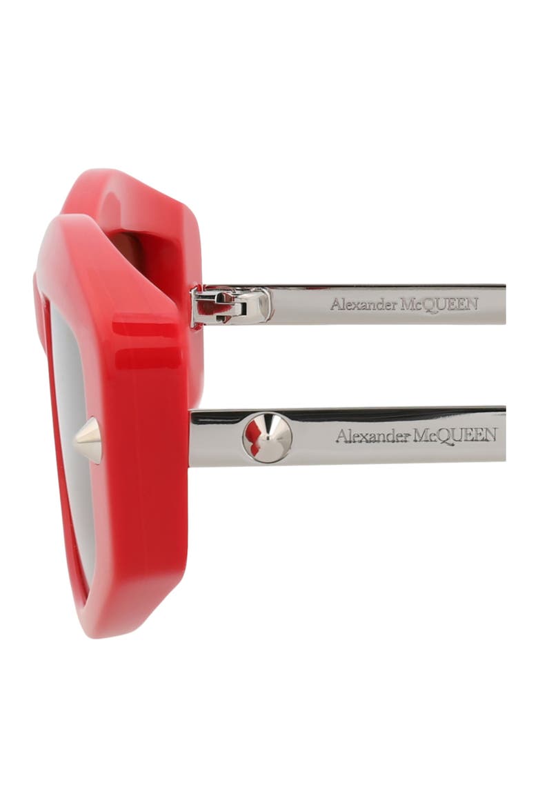52mm Rectangular Sunglasses, Alternate, color, RED SILVER BROWN